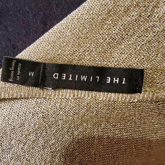 The Limited Metallic Gold Blouse Sz M ~ Tie Back or Reverse ~Sexy and Sh… - Picture 6 of 7